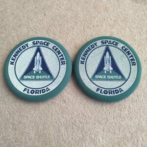 (2) Vintage NASA Kennedy Space Center Florida Frisbees Space Shuttle Foam 1980’s